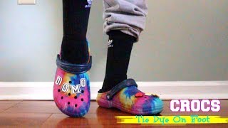 Crocs Tie Dye On Foot - YouTube