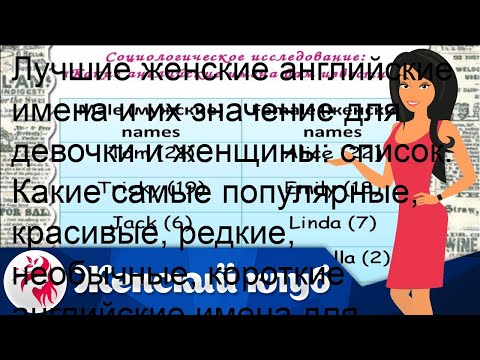 Лучшие женские английские имена и их значение для девочки и женщины: список. Какие самые популярны.