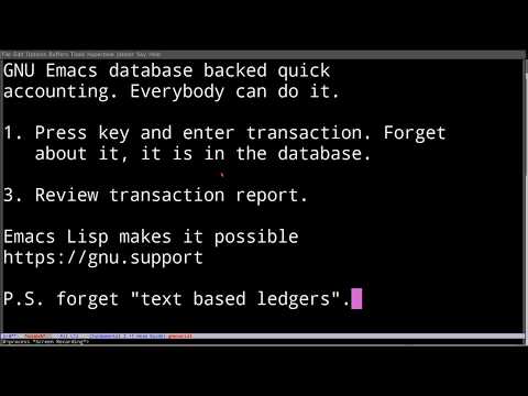 GNU Emacs database accounting and rant on text ledgers