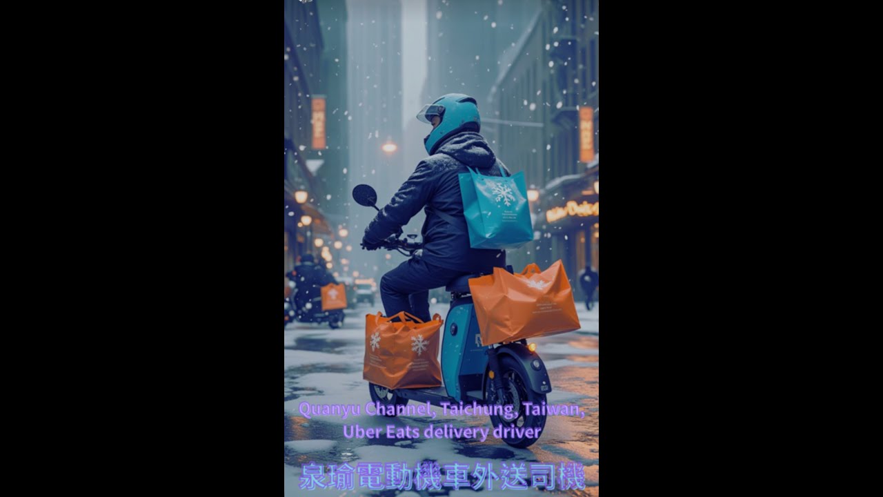 Quan Yu Uber Eats delivery process. Quan Yu Uber Eats delivery driver 