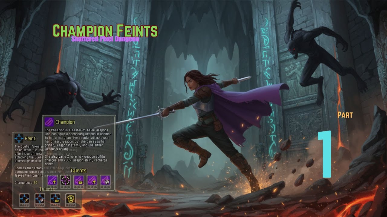 Shattered Pixel Dungeon Duelist Champion Feints True Ending Gameplay SFX (Part 1)