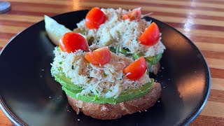 Mitch s Seafood in Point Loma of San Diego - Dungeness Crab Avocado Toast and Octopus Tostada