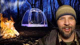 Solo Overnight in a SeeThrough Dome 'HotTent'