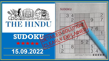How to Solve 5 Star Hindu  Sudoku Sep 15,  2022 -  Step By Step Solution