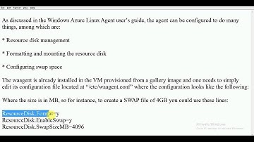 Azure : How to add swap space to Azure Linux VM using swap file/ waagent