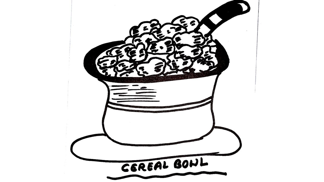 How to Draw Cereal Bowl Drawing Cereal Bowl step by step Cereal Bowl Icon YouTube