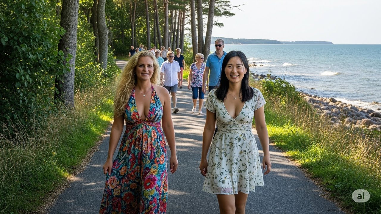 Walking på Strandvägen i Ystad