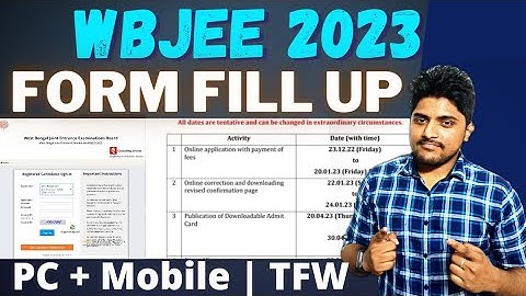 WBJEE 2025 Application Form Fill Up | TFW | Vivek Agarwal