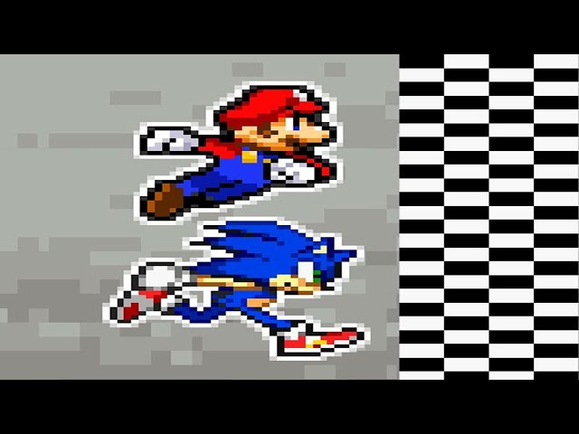 Mario vs Sonic in a Race - Reanimated class=