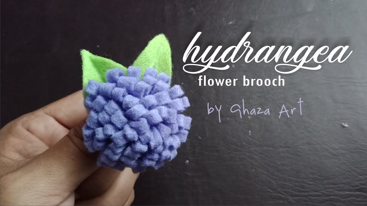  Tutorial  Membuat  Bros dari  Kain Flanel  Hydrangea YouTube