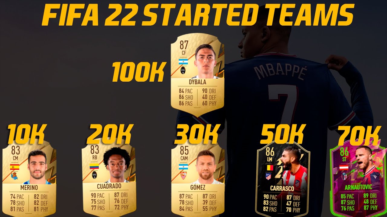 FIFA 22 BEST STARTED TEAMS! FIFA 22 10K 20K 30K 50K 70K 100K SQUAD