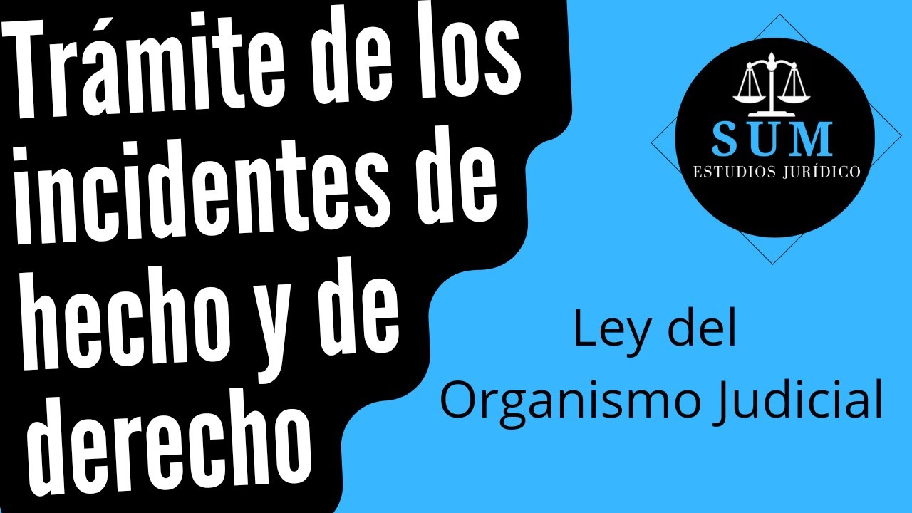 Trámite de los incidentes de Hecho y de Derecho | Ley del Organismo