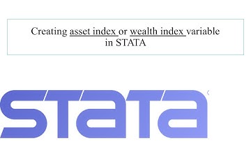 Creating asset index or wealth index variable in STATA