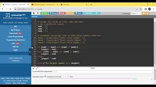 Finding the greatest number among 3 | Python | Techie Savant