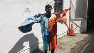 COSTUME - “CLIMATE CONSEQUENCES: FIRE AND FLOODS” designed by MICHELE BRODY – worn by PEDRO ALOMAR