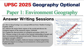 Environment Geography Answer Writing  Session for UPSC 2025 l Geography Optional l #ias #upsc2025