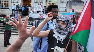 Pro Palestinian Protestor Egging Jews