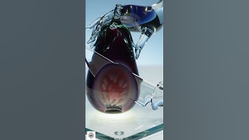 【ASMR】🤖 Robot cutting Eggplant 👀🍆 #asmr #satisfying #robot #shorts #shortvideo #aiart #ai