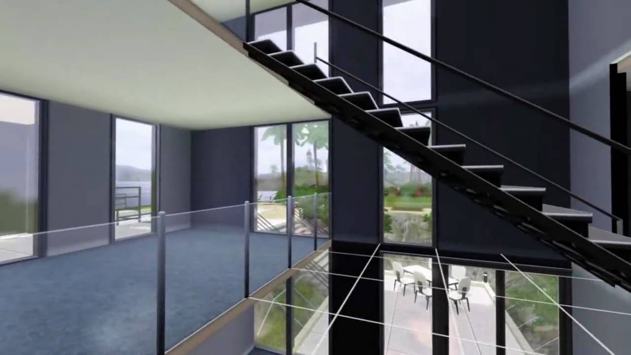 Sims 3 house  design  modern  beach house  no 1 YouTube