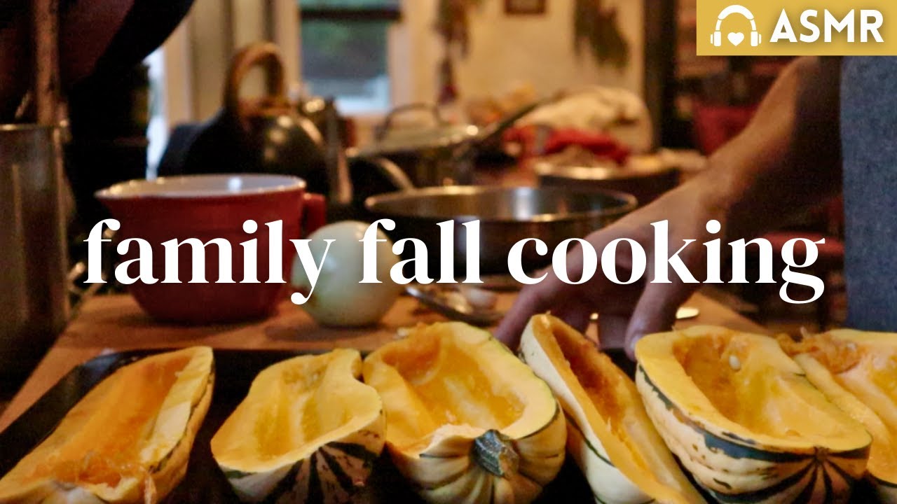 FAMILY FALL ASMR COOKING 🍁 Serving Fresh Meals, small bites, pesto, and ...