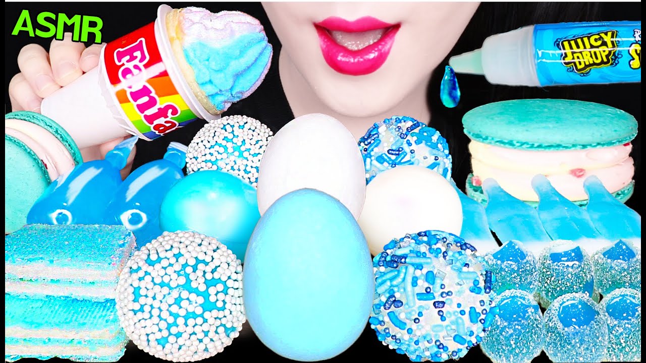 ASMR BLUE FANFARE, JUICY DROP JELLY, EGG CHOCOLATE, NIKLNIP 블루 빵빠레