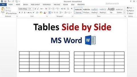 How to put tables side by side in MS Word  | Research Rover |