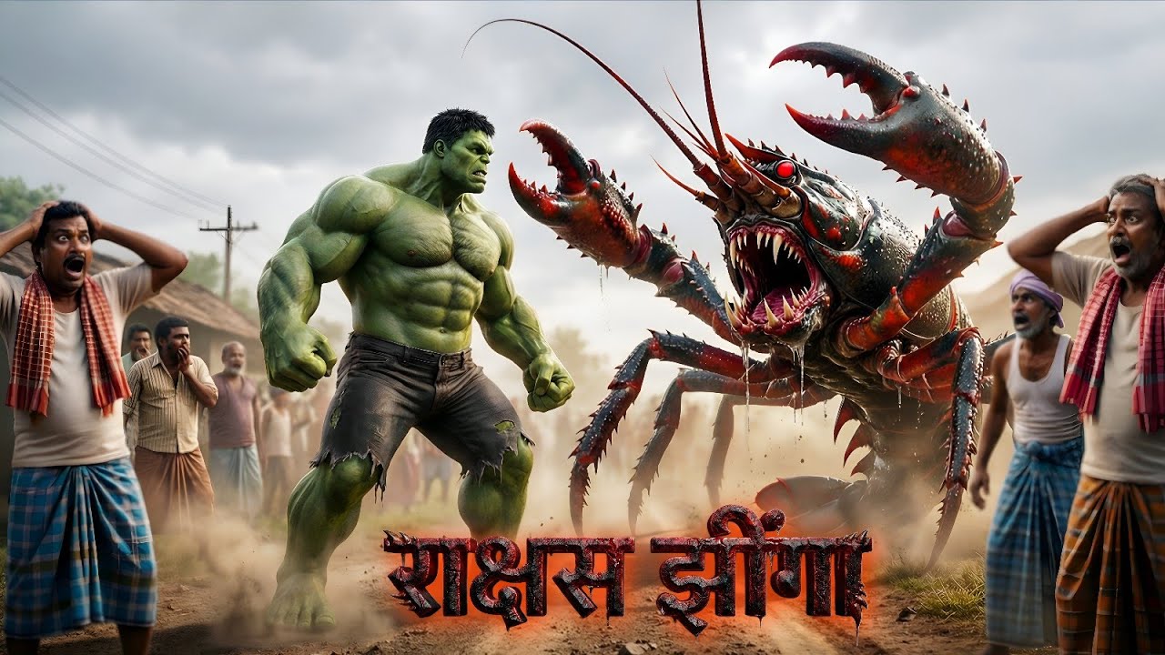  Gaon pe hulk vs raksas jhinga machli!🔥#hulkhulk#hulkfunny#hulkwala#