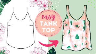 How to sew a QUICK & EASY cami? Full sewing and STEPBYSTEP drafting tutorial.
