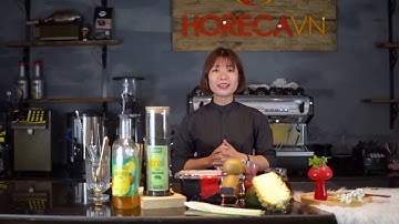 [HORECAVN] Hướng Dẫn Pha Chế Món Trà Oolong Phúc Bồn Tử Dứa Dừa
