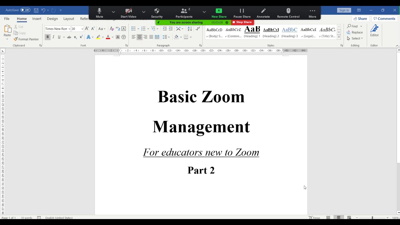Basic Zoom Management - Part 2 (Invitations and Screen Sharing) - YouTube