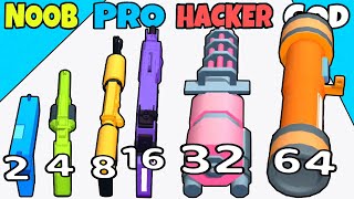 NOOB vs PRO vs HACKER vs GOD in Merge Gun Run NEW LEVELS Gameplay screenshot 3