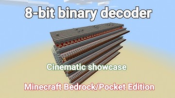 1-2-wide tileable 8-bit binary decoder showcase // MCPE Minecraft Bedrock