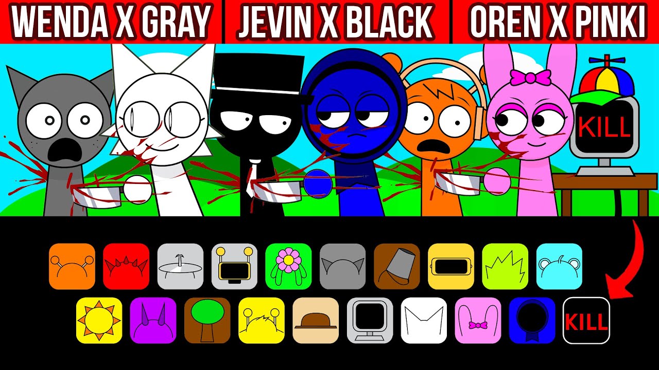 Incredibox Sprunki Killer Edition But With New KILL MOD - All Reactions and Characters