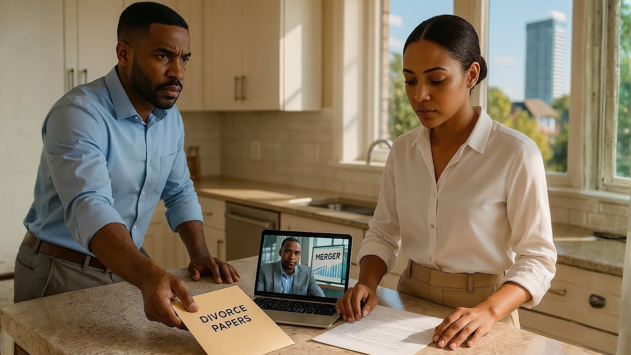 Unaware His Wife Was Negotiating A  Deal With His Boss, He Served Her Divorce Papers In The Kitch