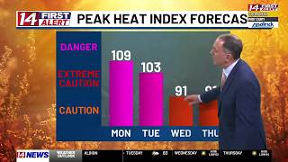 On alert for hazardous heat Tuesday