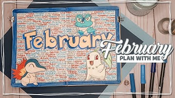 february 2021 bullet journal set up || pokémon starters ◓