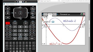 TI NSPIRE CX CAS Area between two curves top bottom