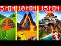 VOLCANO Build Battle On Time In Minecraft - NOOB VS PRO CHALLENGE - Maizen Parody