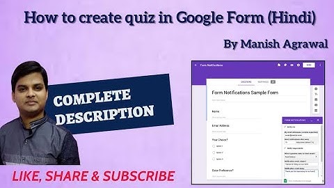 How to create quiz in Google form(Hindi)