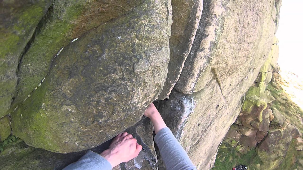 Jed Taylor on Central Climb, VS, 4c at Almscliffe Crag, UK  4th August 2013