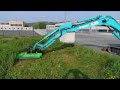 Brush cutter OMEF TRL68H at work on KOBELCO excavator #forestrywork #mulching