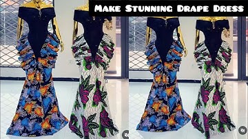 How To Cut And Sew Long Dress With Sides Drapes |The Most Stylish Dress You Ever Sew 2025.
