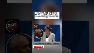 Obama Tears Up as Michelle Reflects on Their Journey at Presidential Center 😢❤️ #shorts #fyp #love