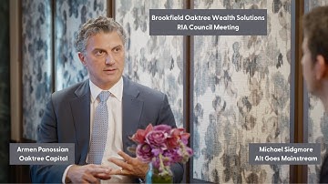 Live! Armen Panossian, co-CEO van Oaktree, bij de Brookfield Oaktree Wealth Solutions RIA Council...