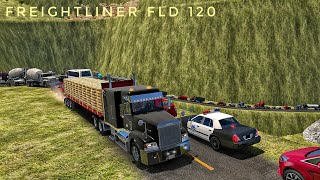 ATS v1.28 _ Freightliner fld 120 with 40t of cement go up hill | ATS MODS