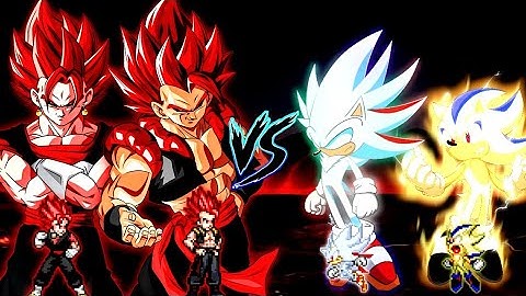 Evil Gogeta SSJ V3 OP & Evil Vegito SSJ V3 OP VS Shadic V2 OP (AF) & Sonow V2 OP (AF) in Mugen