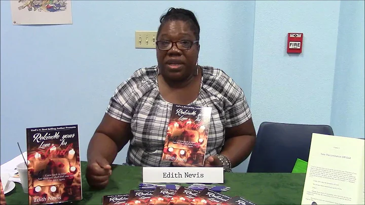 Library book selling event with Edith Nevis