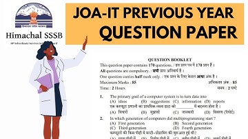 JOA-IT Old Question Paper | Junior Office Assistance Solved Paper | TIMS Academy