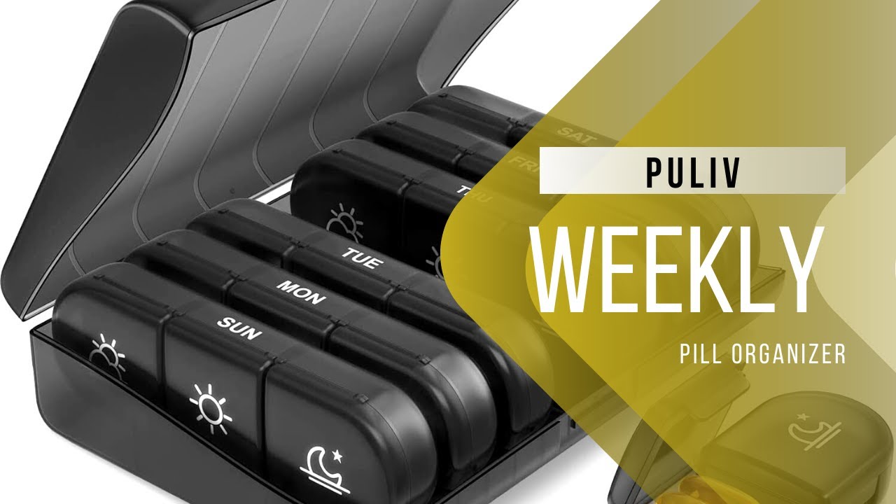 PULIV Weekly Pill Organizer - 3 A Day!