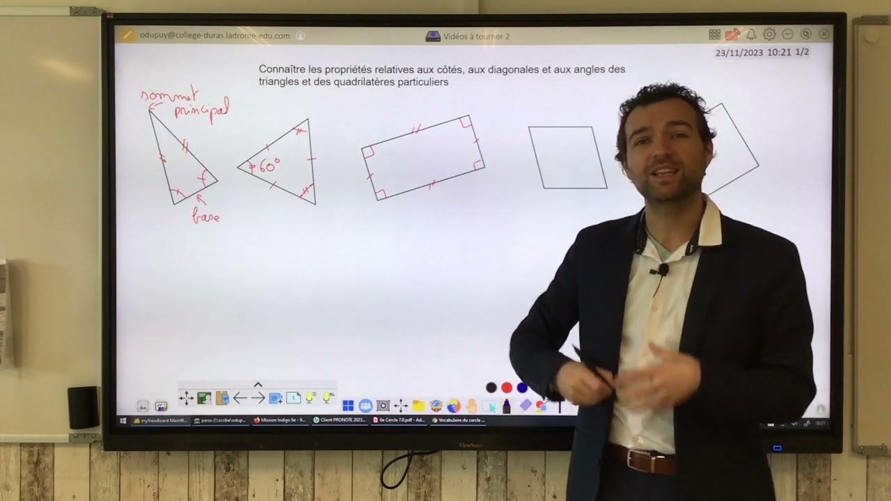 Propriétés des triangles, et des quadrilatères particuliers en 6e